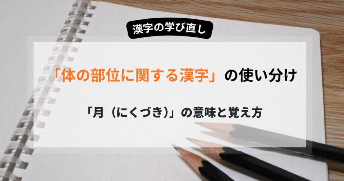 体の部位を表す漢字はどう作られる？「月（にくづき）」の意味と覚え方を徹底解説