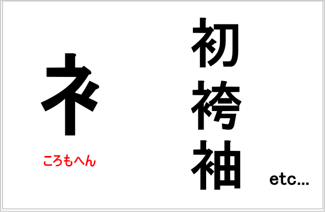 ころもへんは「服・布」に関わる漢字