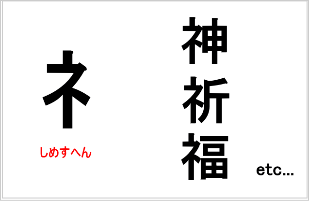 しめすへんは「神様・祭祀」に関わる漢字