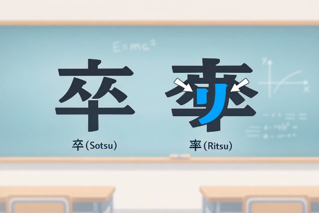 卒と率といった紛らわしい漢字