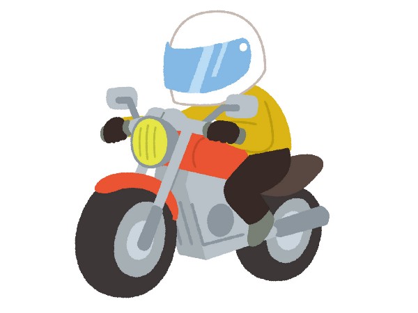 バイクに乗る中年男性