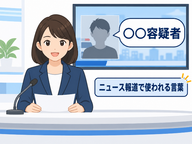 テレビのニュース番組で視聴者にわかりやすく伝えるために使われる「容疑者」のイメージ図